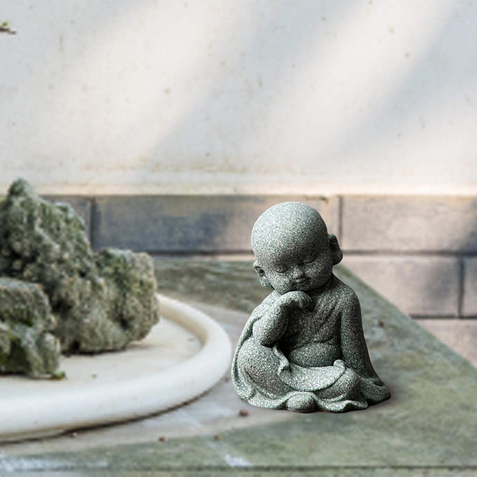 Monk Figurine Buddha Statue Ornaments Decorative Home Decor Desktop