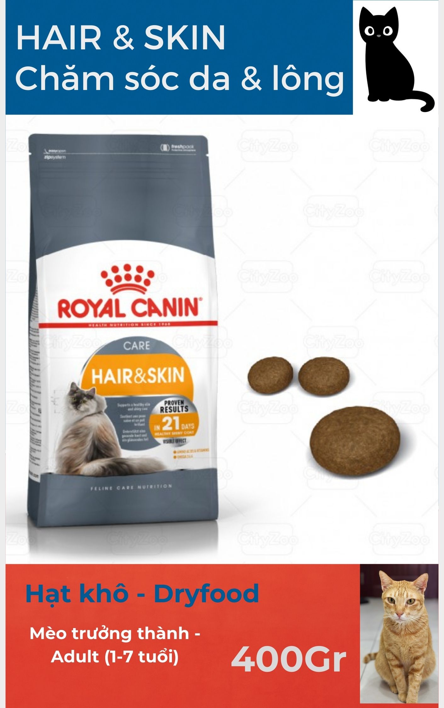 ROYAL CANIN CHĂM SÓC DA VÀ LÔNG-HAIR & SKIN DRY CAT FOOD