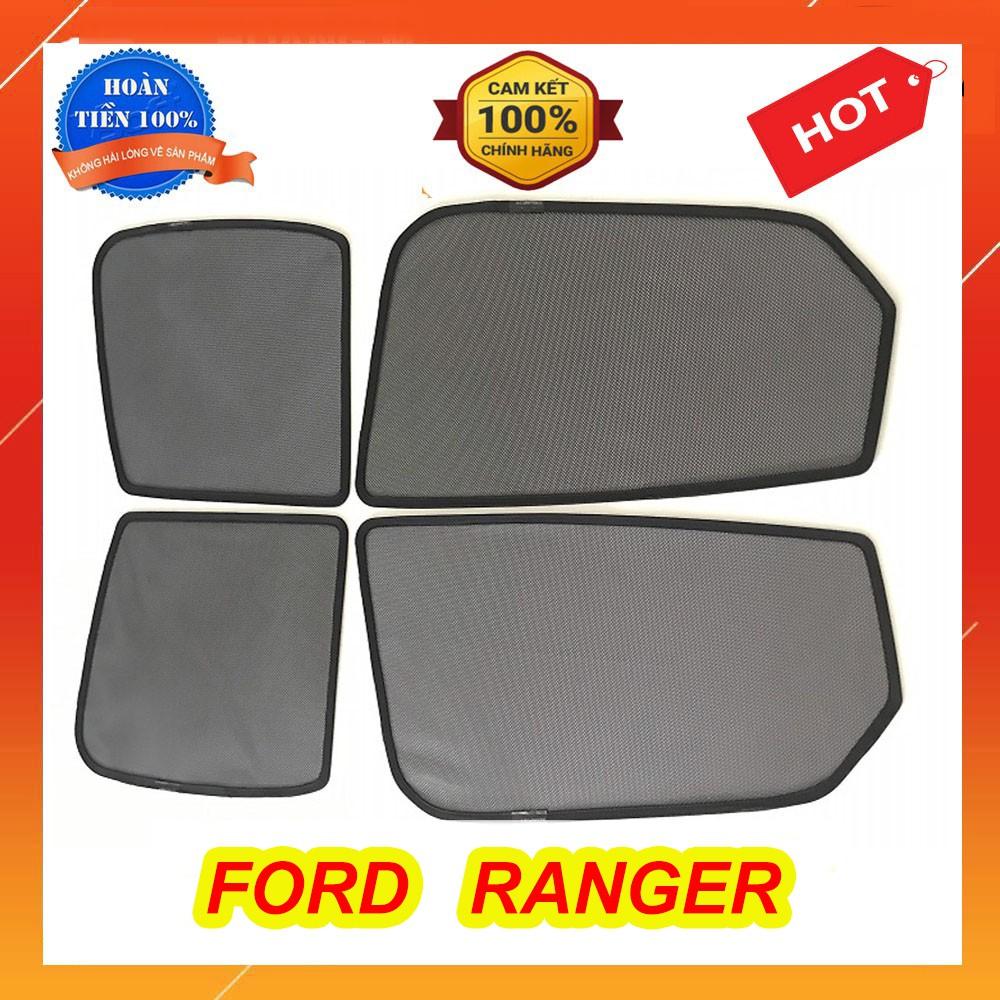 Che Nắng Nam Châm Xe Ford Ranger đời 2016 đến 2022 khay rèm Bộ 4 Tấm Có Sẵn Nam Châm Hút Mạnh chuẩn form xe