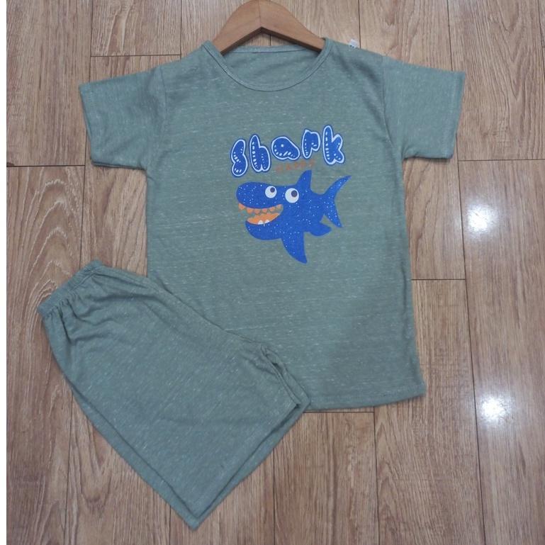 Bộ cộc tay in hình baby shark, hình ô tô cho bé trai Cizi.shop