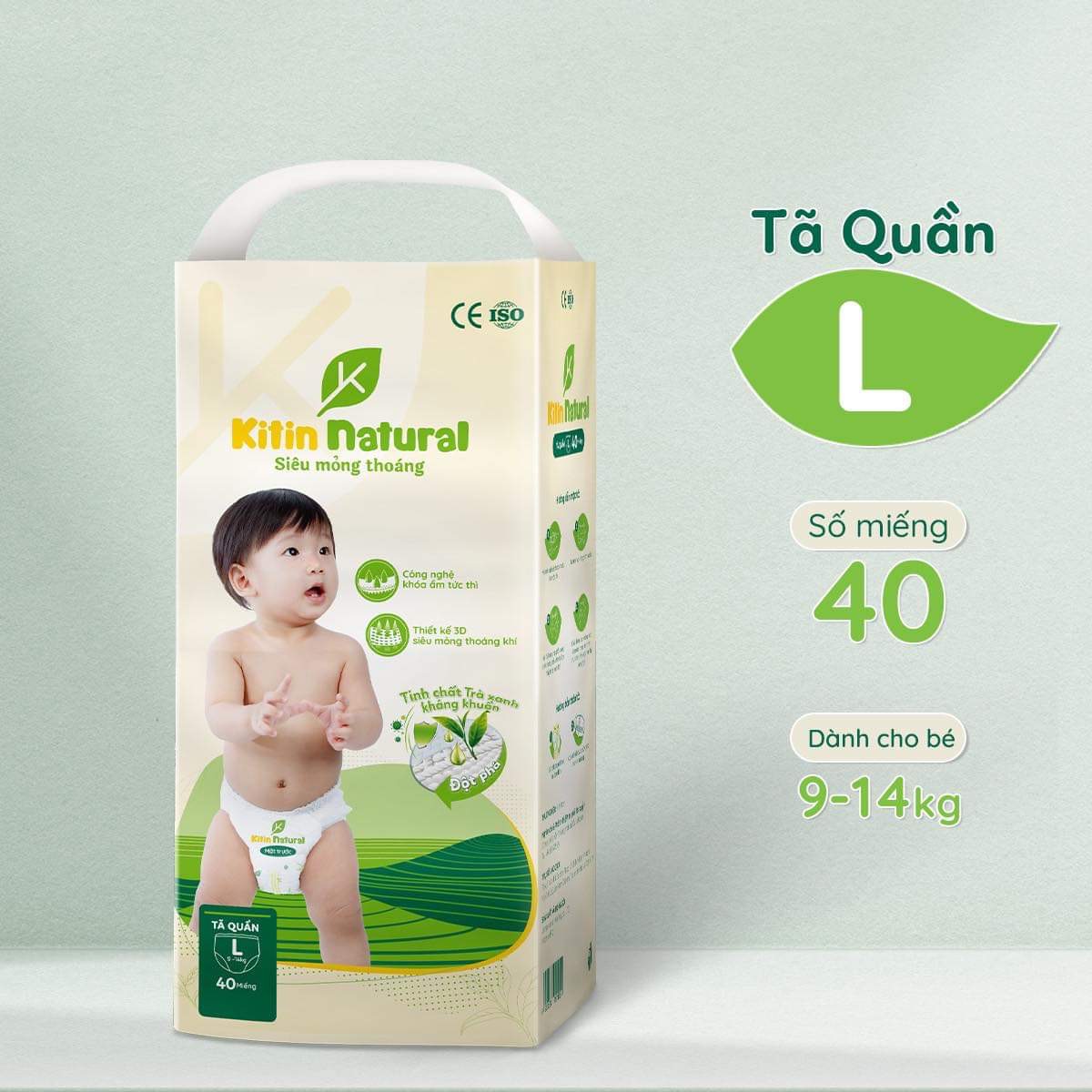 Tả quần Kitin Natural size L40 (9-14kg)