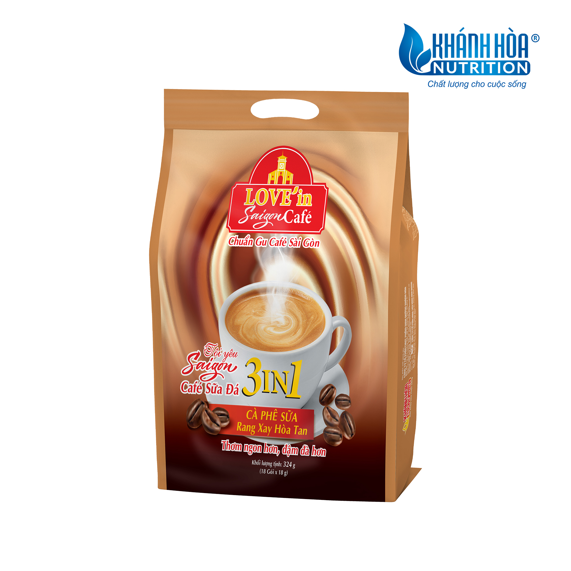 Cà Phê Sữa Rang Xay Hòa Tan 3IN1 LOVE’IN SAIGON CAFE - Thơm Ngon Hơn, Đậm Đà Hơn - Khánh Hòa NutriFoods