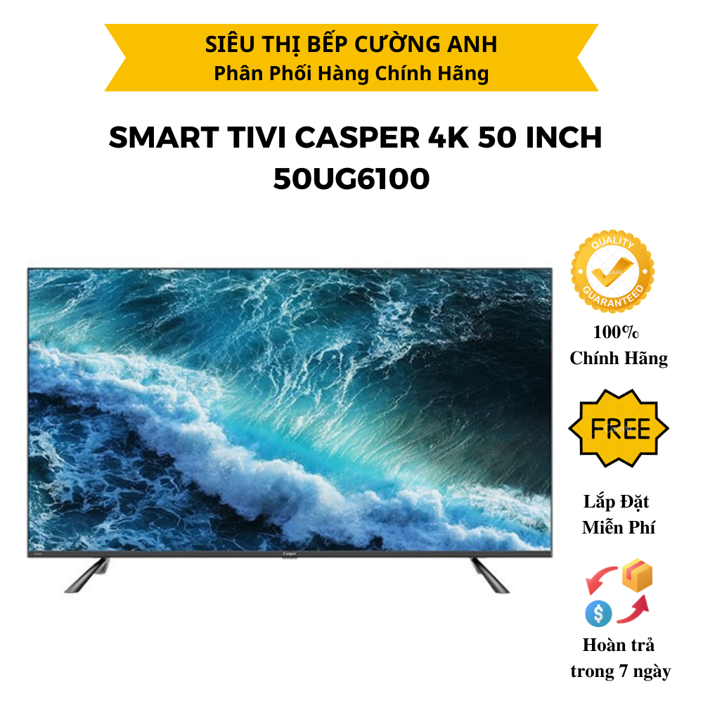 Android TV Smart Tivi Casper 4K 50 Inch 50UG6100 -Bảo Hành 2 Năm - Hàng chính hãng