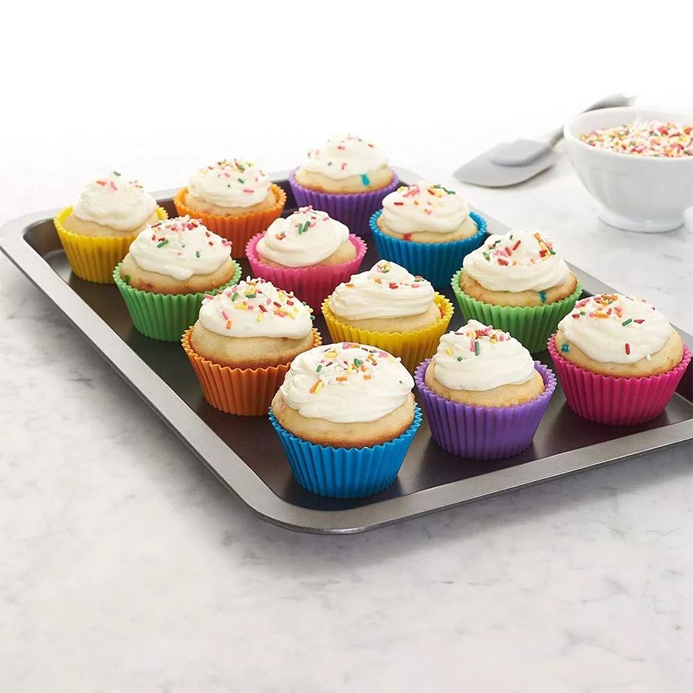 Khuôn bánh cupcake bằng silicon dáng tròn tiện dụng