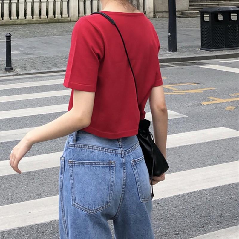 Áo Cardigan Ngắn Tay Cổ Vuông Dáng Rộng Thời Trang Cho Nữ