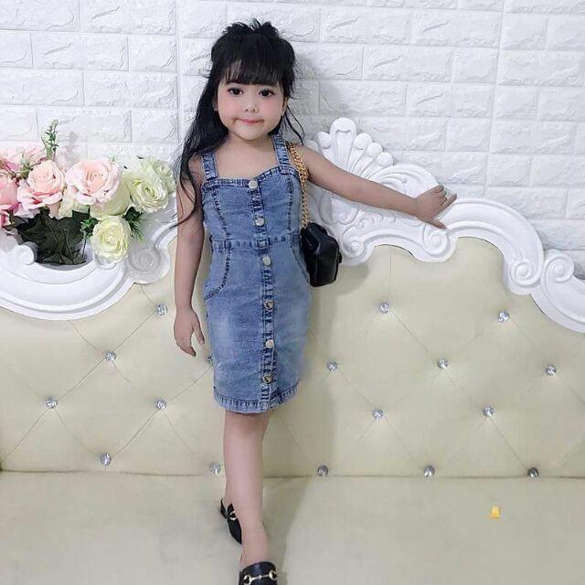 Váy Jean 2 dây sz 2-7= 10-21kg .Sz 10-11cho bé 23- 30kg SZ 15 CHO BÉ 37 -40KG