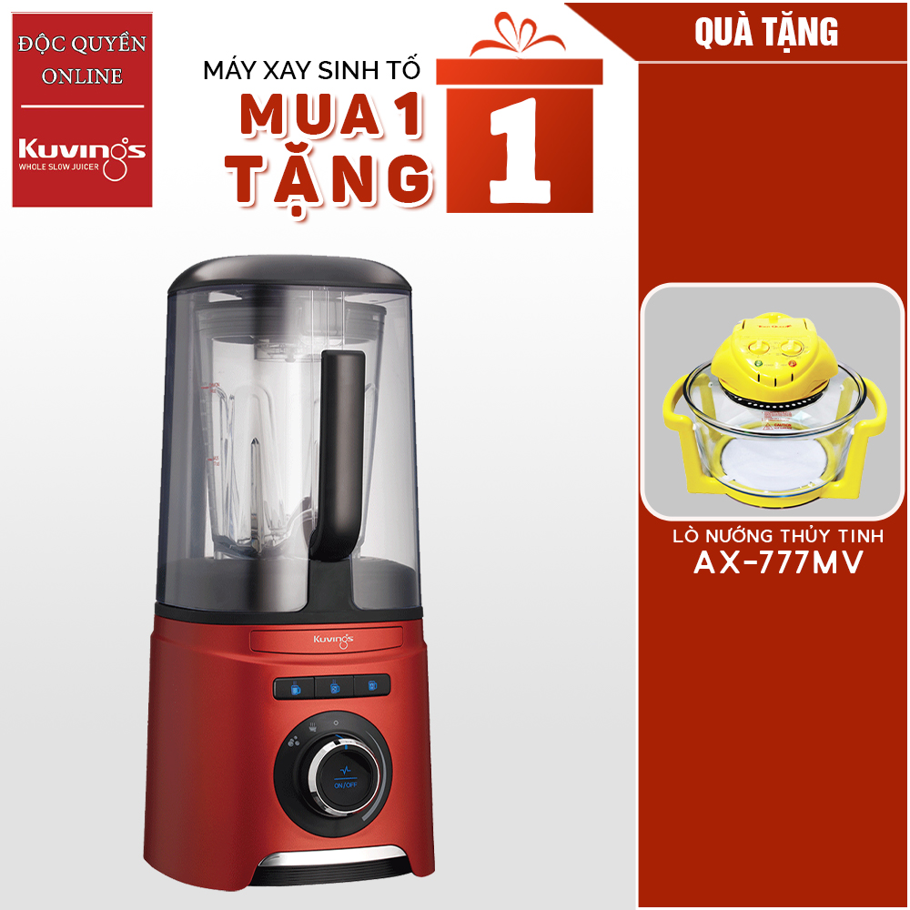 [MUA 1 TẶNG 1] Máy xay sinh tố chân không Kuvings SV-400MB(1.55L) Màu Đỏ - TẶNG LÒ NƯỚNG THỦY TINH TIGER QUEEN AX-777MV - Hàng chính hãng