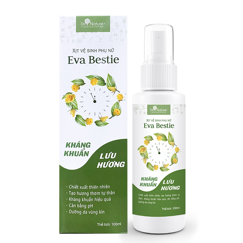 Xịt Khử Mùi Vùng Kín Eva Bestie - Kháng Khuẩn Lưu Hương Quyến Rũ I’M NATURE 100ml