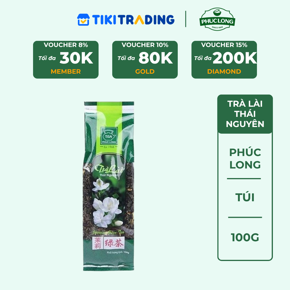Trà lài Thái nguyên 100g Phúc Long
