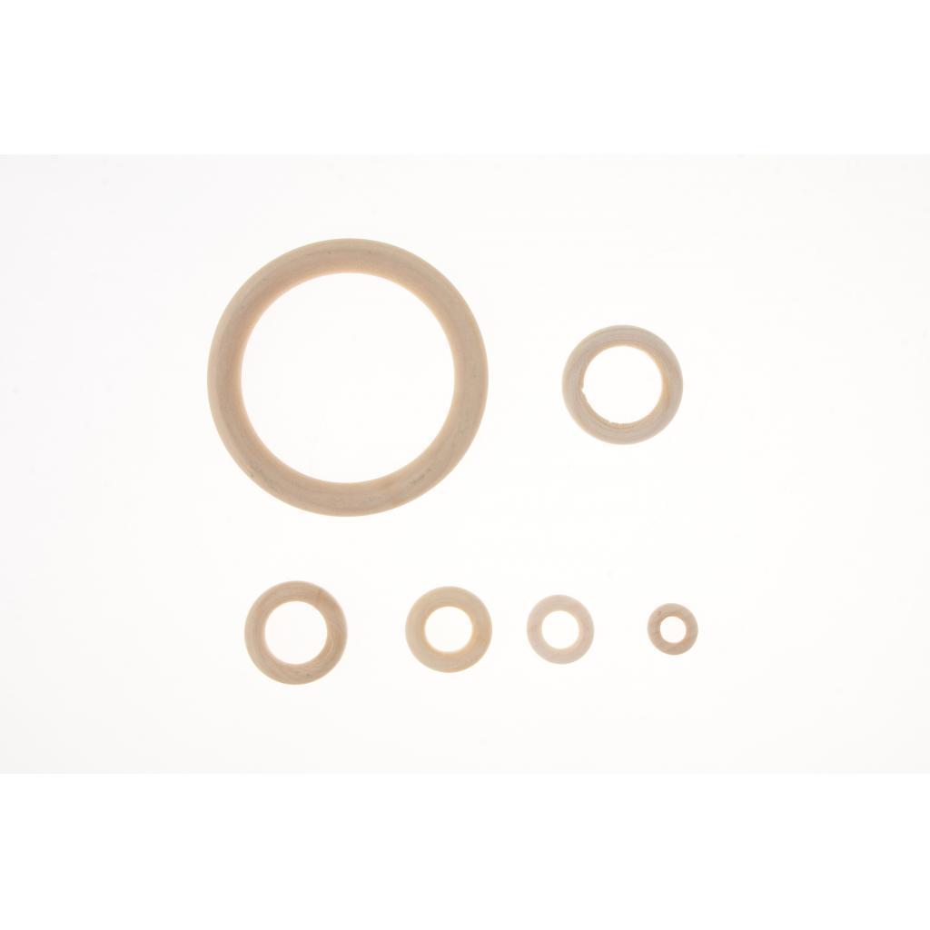 3x 20× Wood Rings Circles Unfinished Wood for Craft, Pendant And Connectors