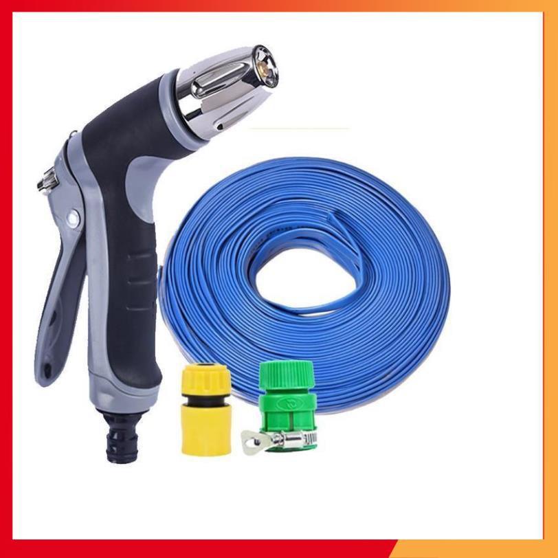 Bộ dây vòi xịt nước rửa xe, tưới cây,tăng áp 3 lần cút nhựa nối nhựa vàng loại 3-5m 206817