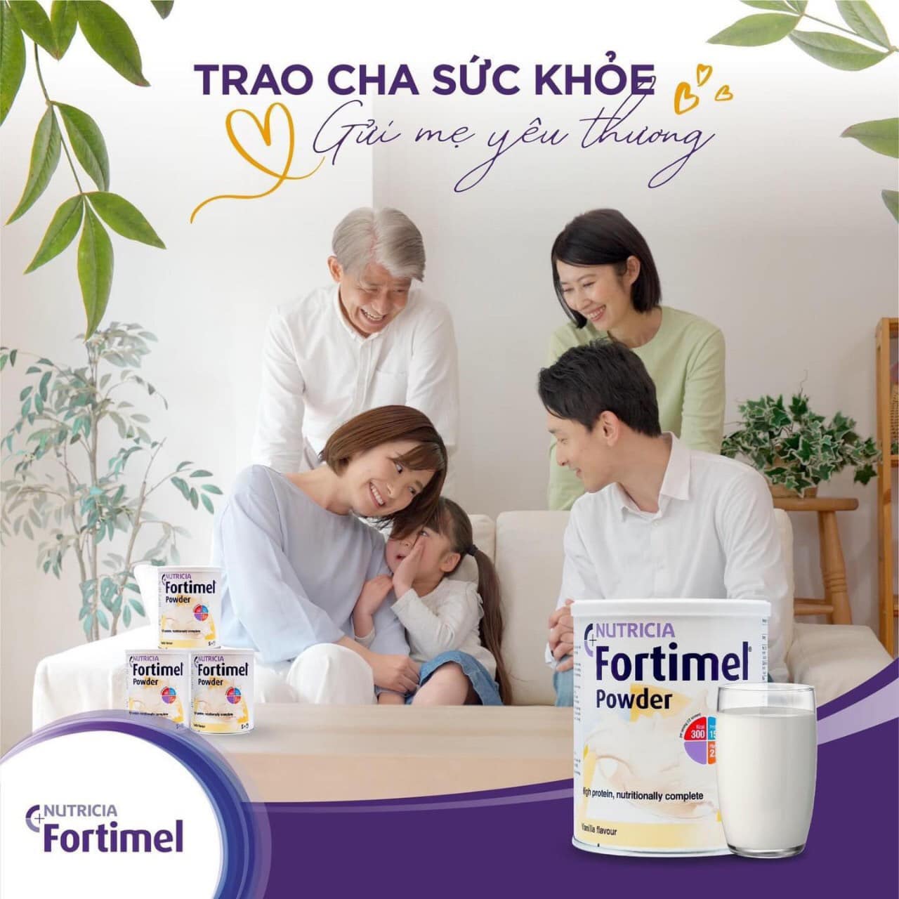 Combo 4 lon Sữa Fortimel Nutricia dinh dưỡng cho người gầy, ốm, suy nhược cơ thể bệnh nhân sau mổ