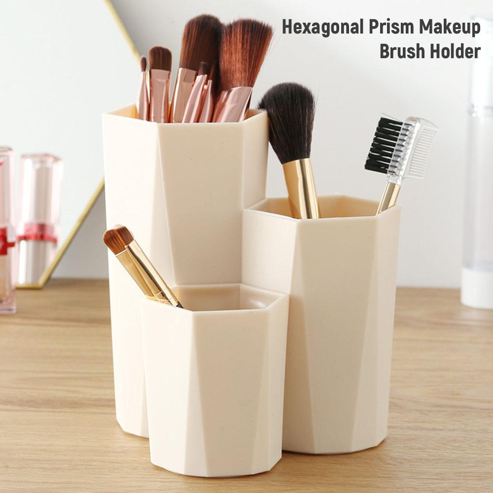 Set 3 Hộp Đựng Cọ Trang Diểm Bút Chì Hình Lục Giác Dính Liền