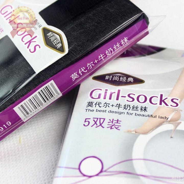 Set 5 đôi tất giấy ngắn cổ thấp Cao Cấp Hàn Quốc Girls-socks siêu dai giả màu da , đen … đi giày mọi búp bê cao gót