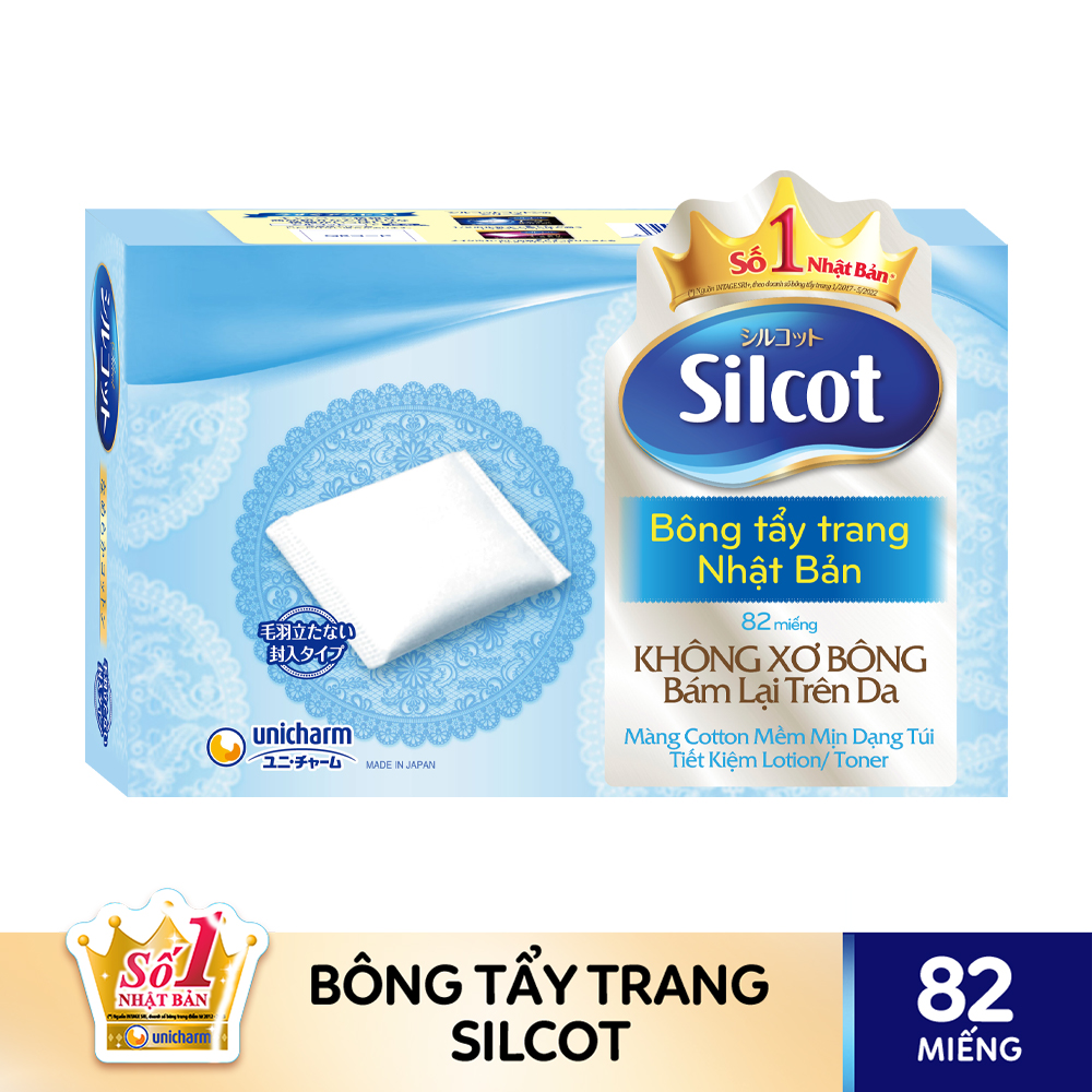 Combo 1 Hộp Silcot Bông Đắp Dưỡng Miếng Đôi (40 Miếng/Hộp) Và 1 Hộp Silcot Bông Trang Điểm (bông tẩy trang) Nhật Bản (82 Miếng/Hộp)