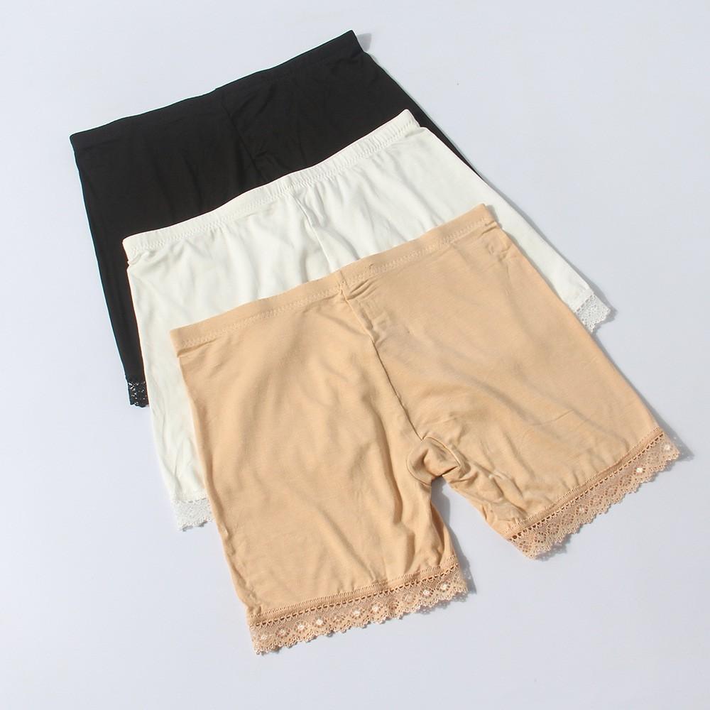 Quần đùi mặc váy thun cotton viền ren cao cấp QLN-0065