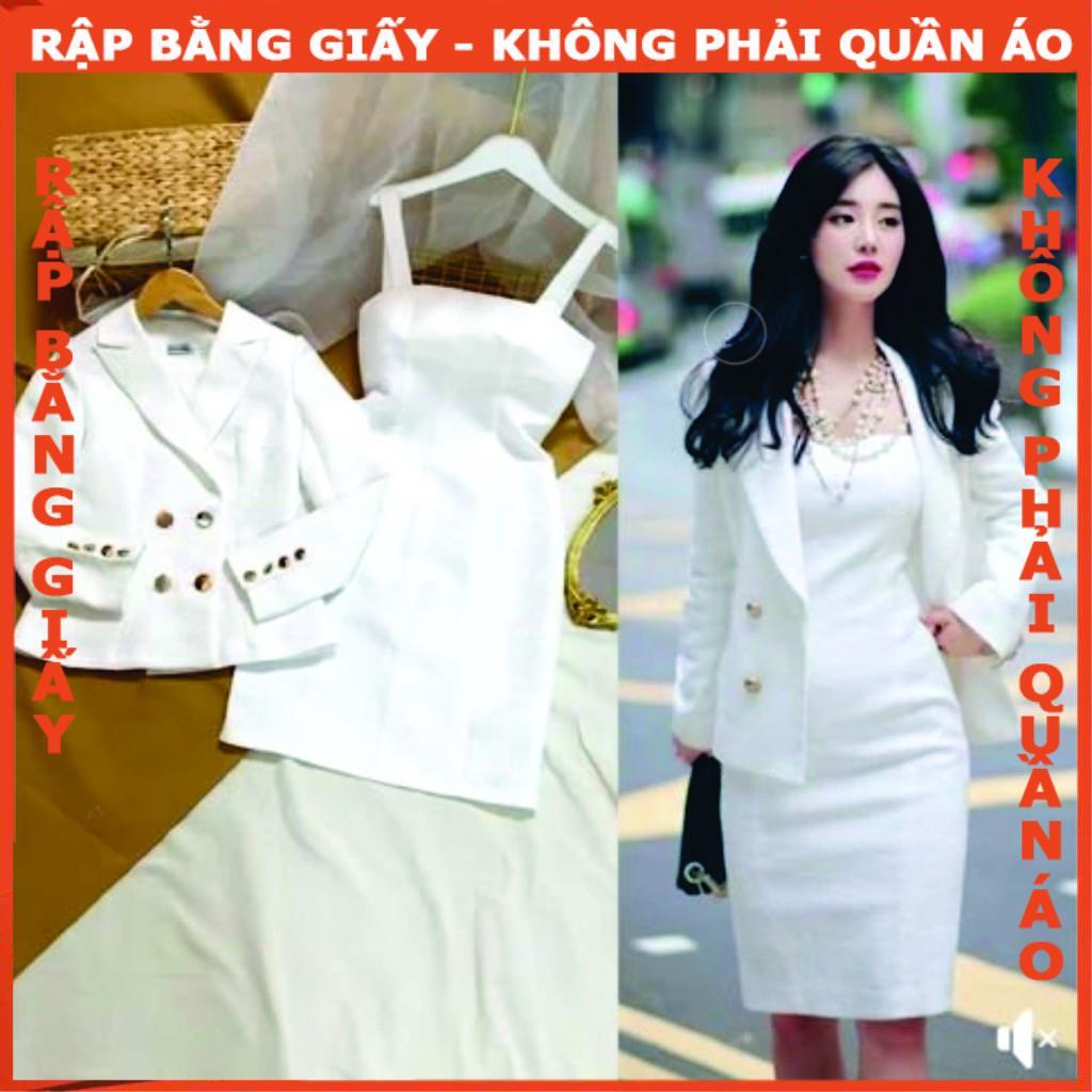 Rập giấy set áo giả vest đầm ôm 1184 (BẢN VẼ)