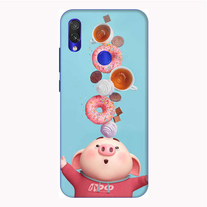 Ốp lưng điện thoại Xiaomi Redmi 7 hình Heo Con Ăn Bánh - Hàng chính hãng