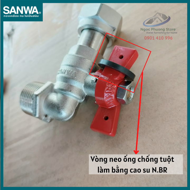 Van góc thường SANWA nhập khẩu, loại có Van 1 chiều/ không Van 1 chiều BV15ENV