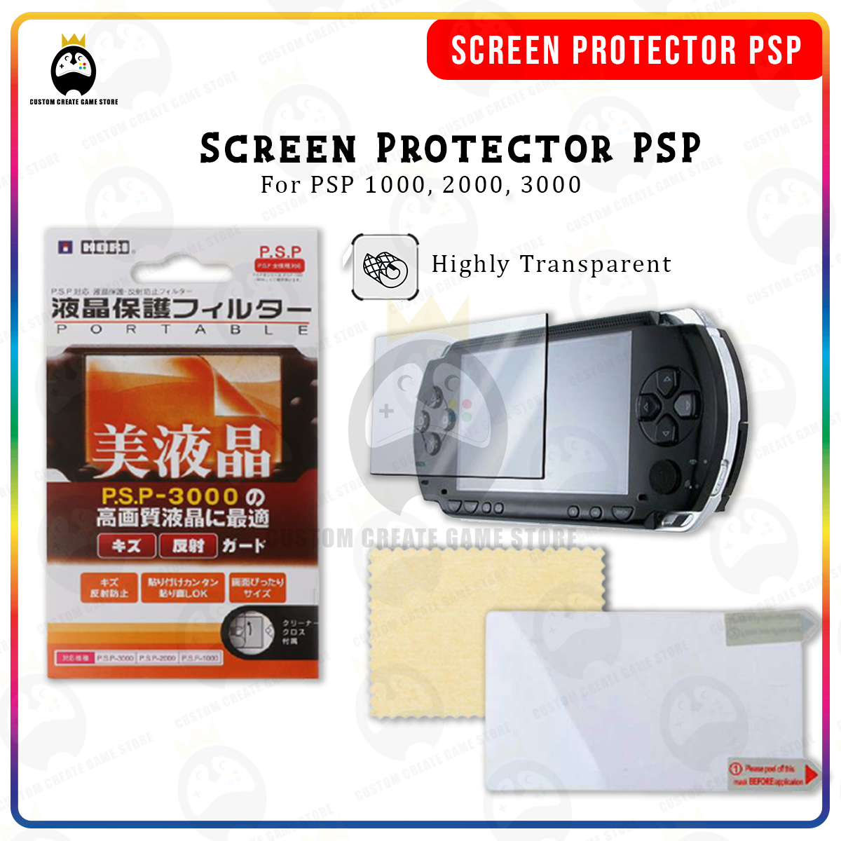 Bộ 2 miếng dán màn hình PSP1000 PSP2000 PSP3000 PSP Eslim tấm dán bảo vệ màn hình máy game psp