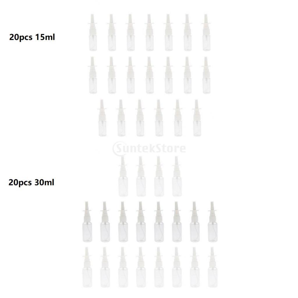 40 Pieces Empty Pump Nose 15ml 30ml Nasal Spray Bottles Perfumes Travel