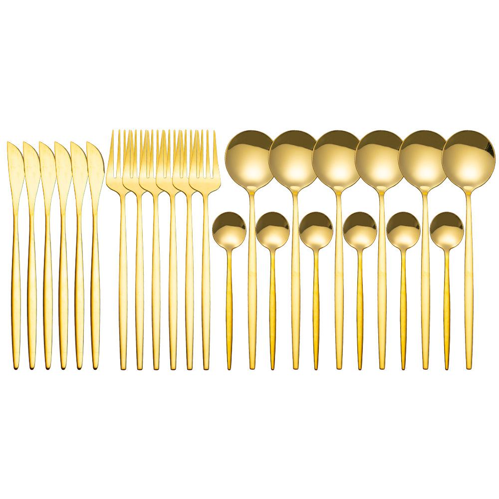Bộ 24 Dụng Cụ Ăn Uống Bằng Thép Không Gỉ
