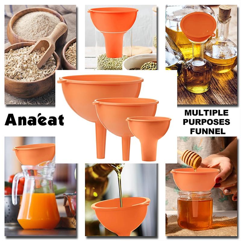 Set 3 Phễu Chiết Rót Chất Lỏng ANAEAT Bằng Silicon Đa Năng Tiện Dụng Cho Nhà Bếp