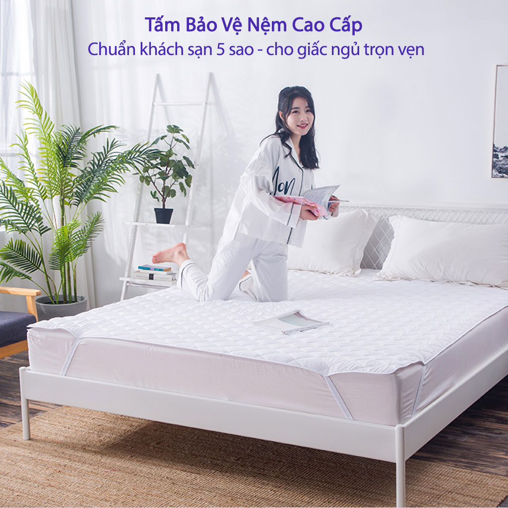 Tấm Bảo Vệ Nệm Chống Thấm Nước Cao Cấp Chuẩn Khách Sạn 5 Sao Tấm Lót Nệm Giường Ngủ Chống Thấm Bảo Vệ Nệm Trải Giường Cao Cấp Tấm Bảo Vệ Nệm Đệm Mỏng Lót Giường Ngủ Chống Thấm Cho Bé