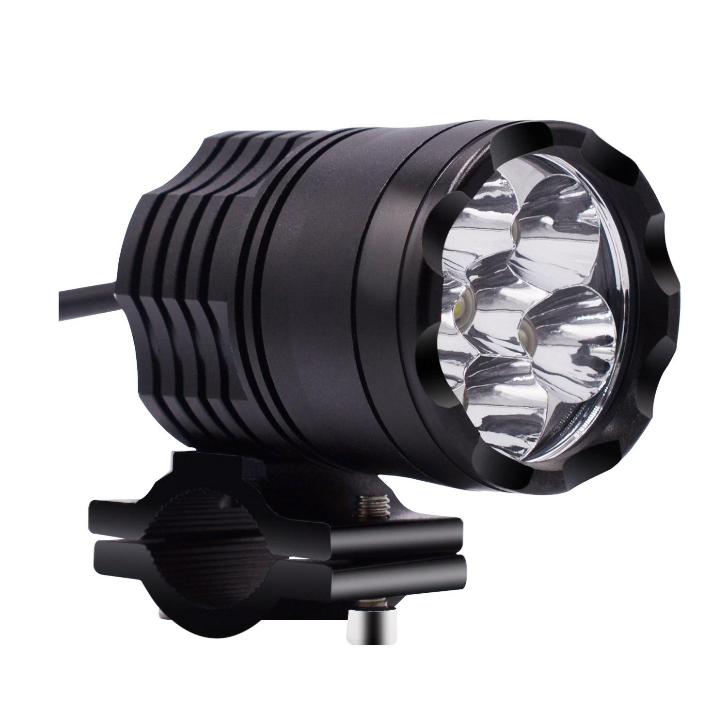 Giao hàng nhanh đèn xe máy luôn sáng đèn pha led hợp kim nhôm bên ngoài chống nước ánh sáng mạnh 6 đèn hạt đèn pha có dây 12v