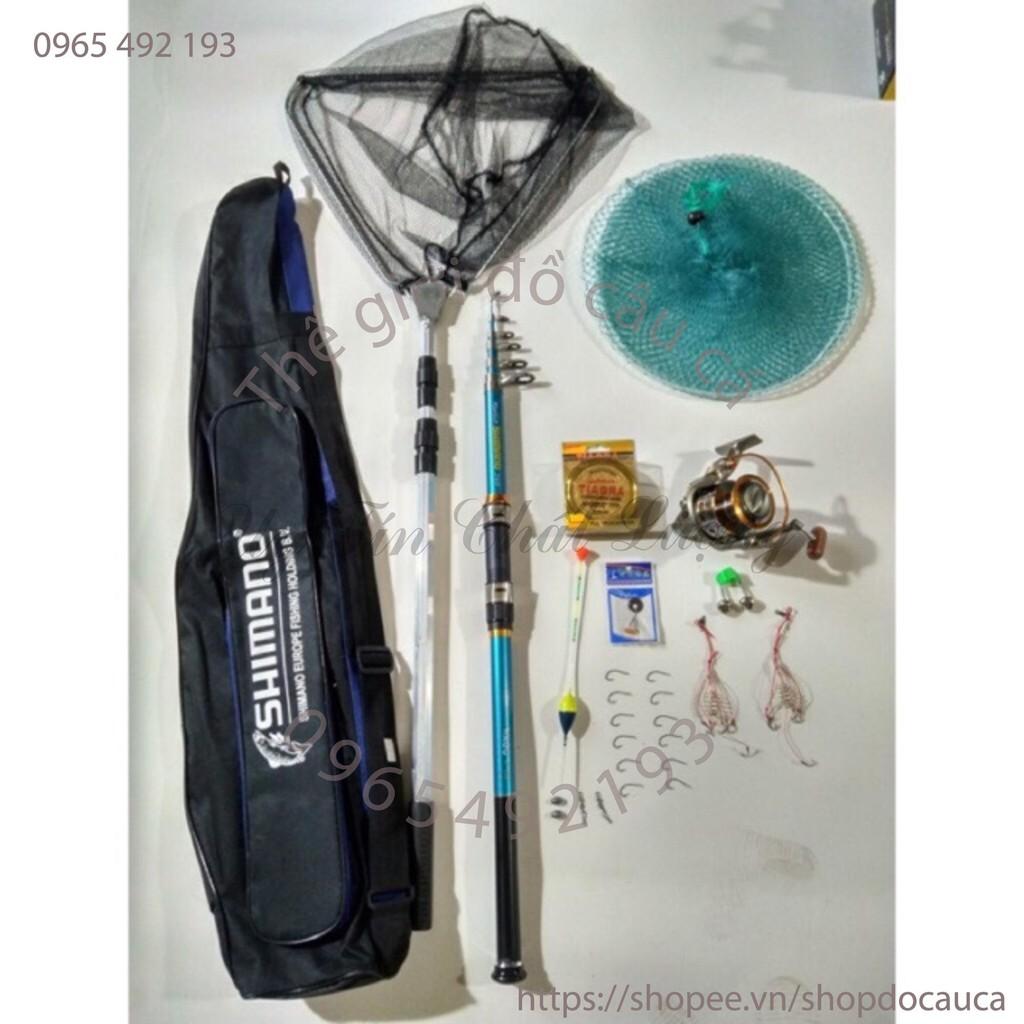 Bộ cần câu cá SHIMANO 3m6 .máy yumoshi 7000 và đầy đủ phụ kiện câu