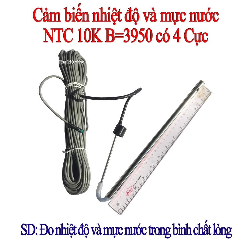 Cảm biến nhiệt độ và mức nước NTC10K B=3950 có 4 cực cho Máy Nước Nóng Năng Lượng Mặt Trời