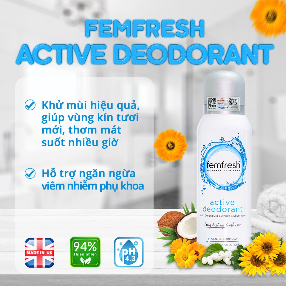 Dung dịch vệ sinh cho cả nữ và nam Femfresh Anh giúp làm sạch sẽ, thơm mát, ngăn ngừa viêm, ngứa, nấm phụ khoa - OZ Slim Store