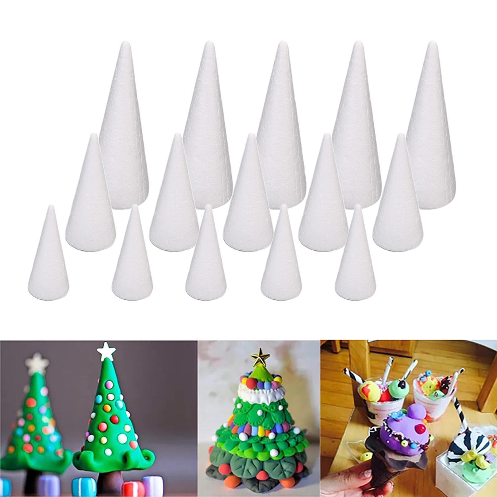 15x Foam Cones for Crafts Christmas Tree Project for Party Table Centerpiece