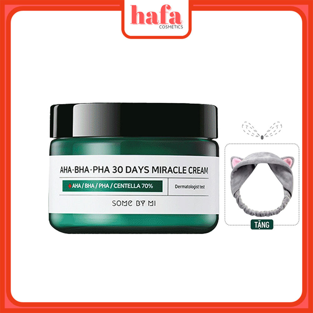 Kem Dưỡng Da Ngăn Ngừa Mụn Some By Mi AHA-BHA-PHA 30 Days Miracle Cream 50ml + Tặng Kem 1 Băng Đô Tai Mèo Xinh Xắn ( Màu Ngẫu Nhiên)