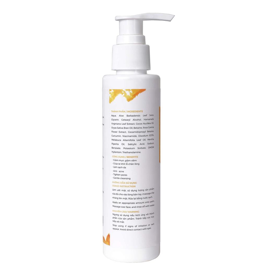 Sữa Rửa Mặt Tràm Trà Nano Nghệ Ngăn Ngừa Mụn, Làm Sạch Da Nhạy Cảm MILAGANICS 135ml