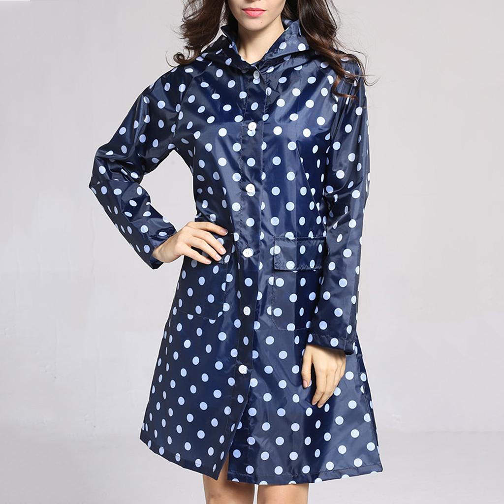 Prettyia Womens Lightweight Packable Outdoor Hooded Waterproof Rain Jacket