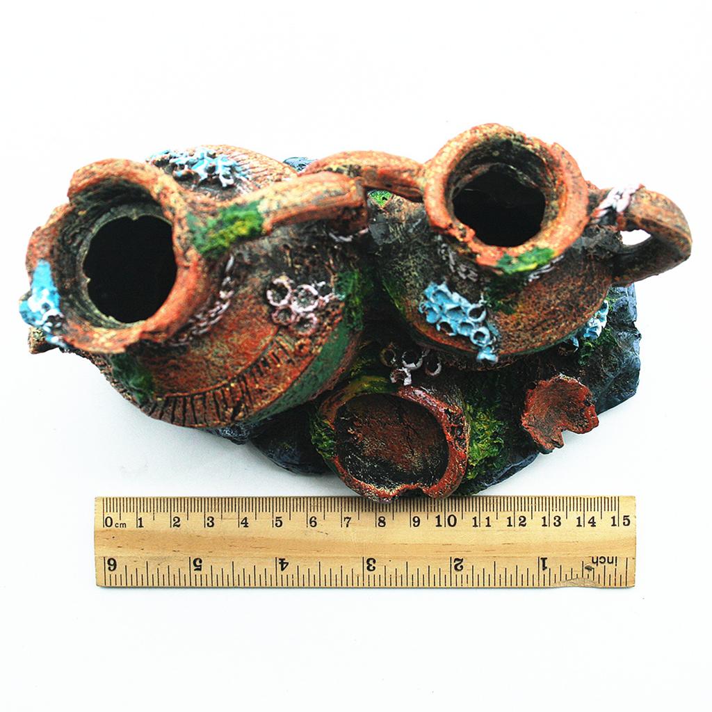 Artificial Aquarium Resin Bucket Ornament Fish Tank Simulation Marine Decor