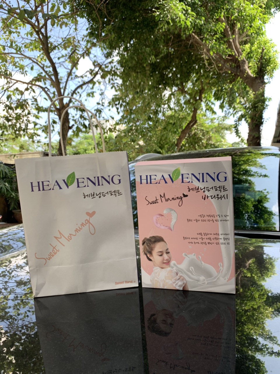 Combo 02 chai Sữa tắm dưỡng ẩm, làm trắng da cao cấp Heavening Perfect TẶNG KÈM Hộp & Túi đựng