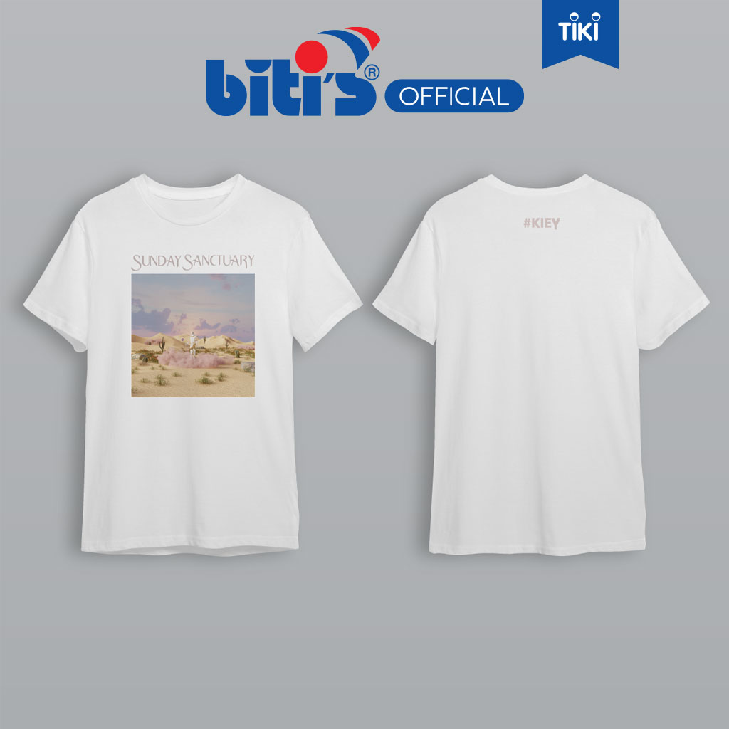 [BST đặc biệt BITI'S X KIEY] Áo Thun Cotton Biti's Kiey Unisex White Desert T-Shirt BOU001200TRG (Trắng) - XXL 63-&gt;70kg