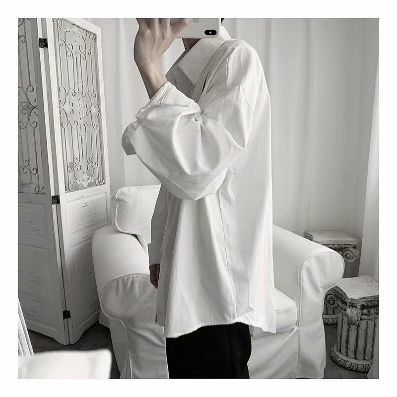 Áo sơ mi tay dài dáng rộng thời trang phong cách cho nam