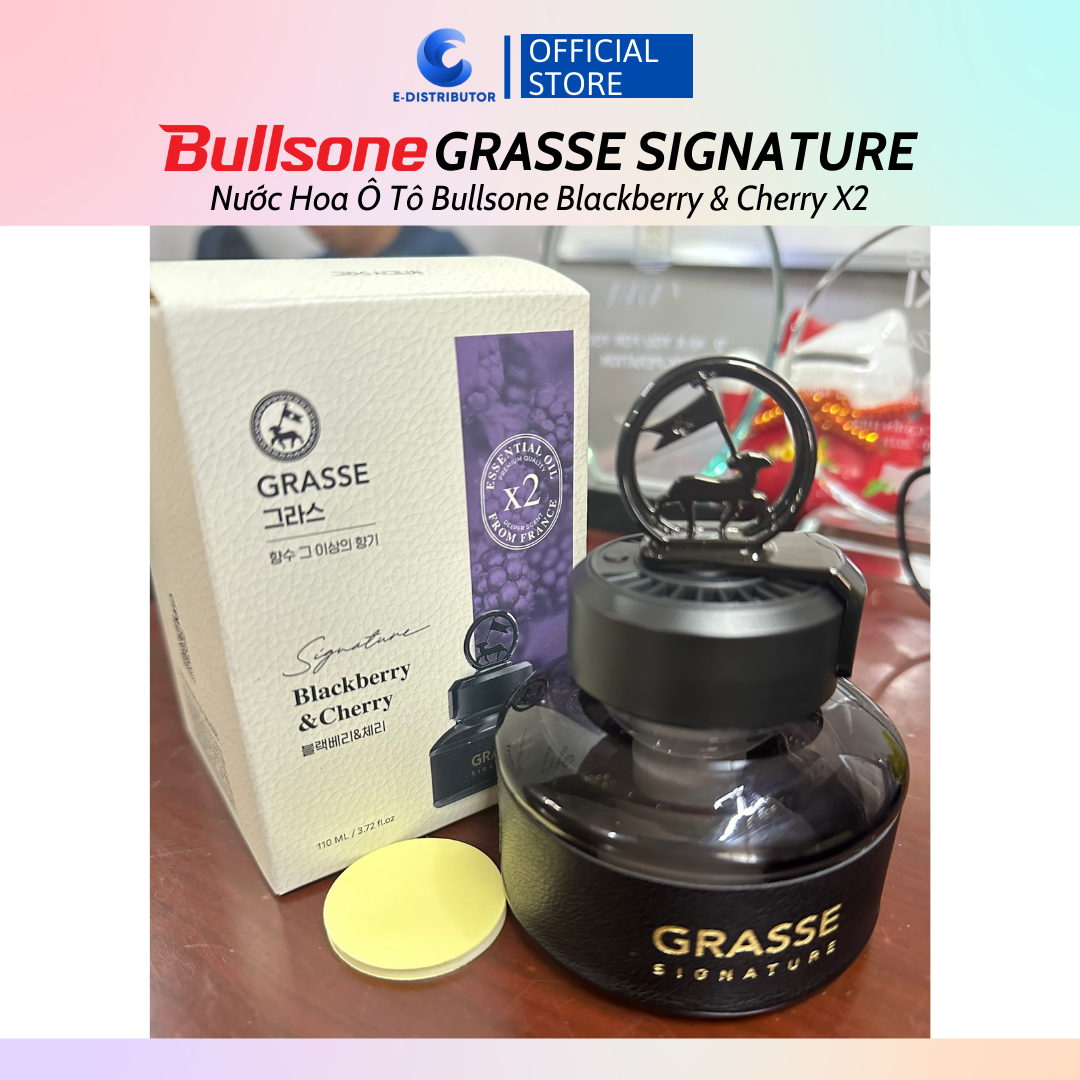 Nước hoa ô tô Bullsone Grasse Signature Blackberry & Cherry (Dung tích 110ml) - Hàng chính hãng - Dung tích: 110ml