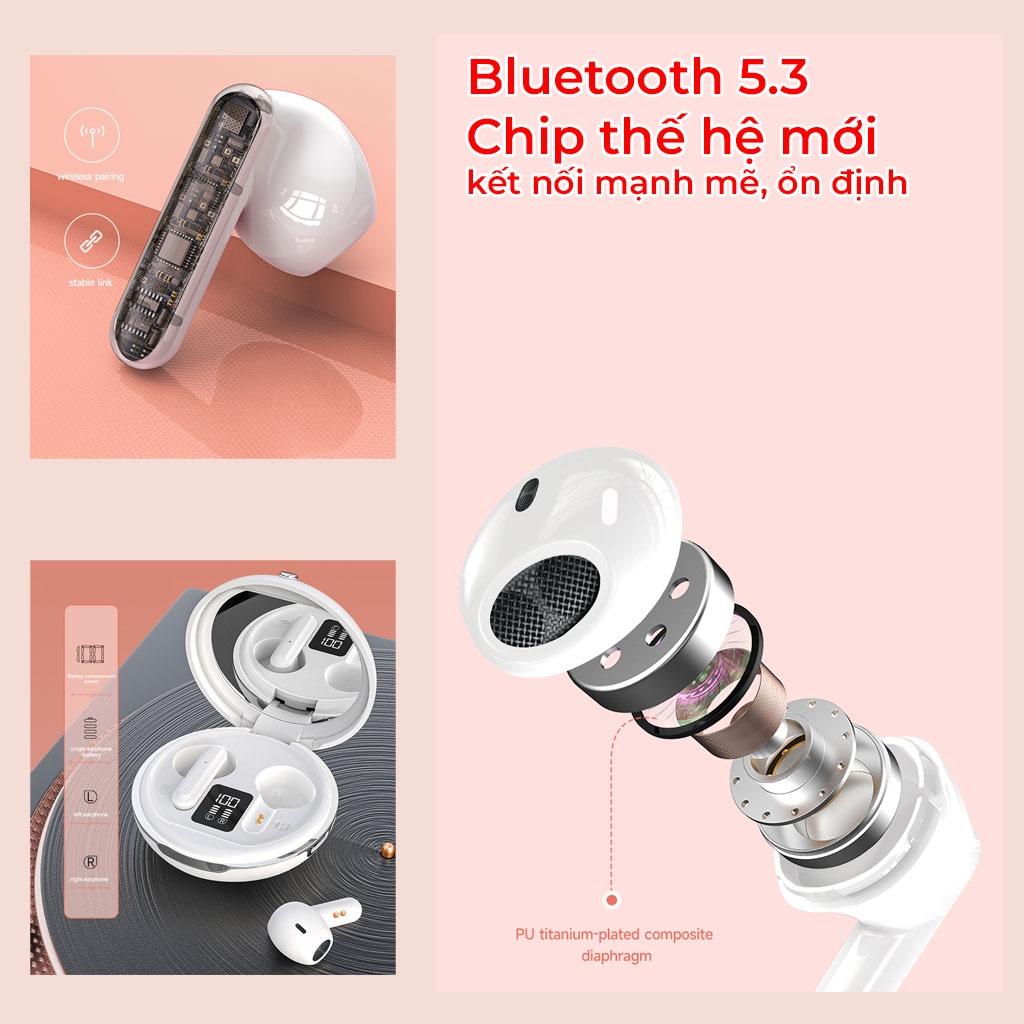 Tai Nghe Bluetooth HXSJ Air-S28 V5.3 điều khiển cảm ứng micro HD chống ồn dành cho smartphones - Hàng Chính Hãng