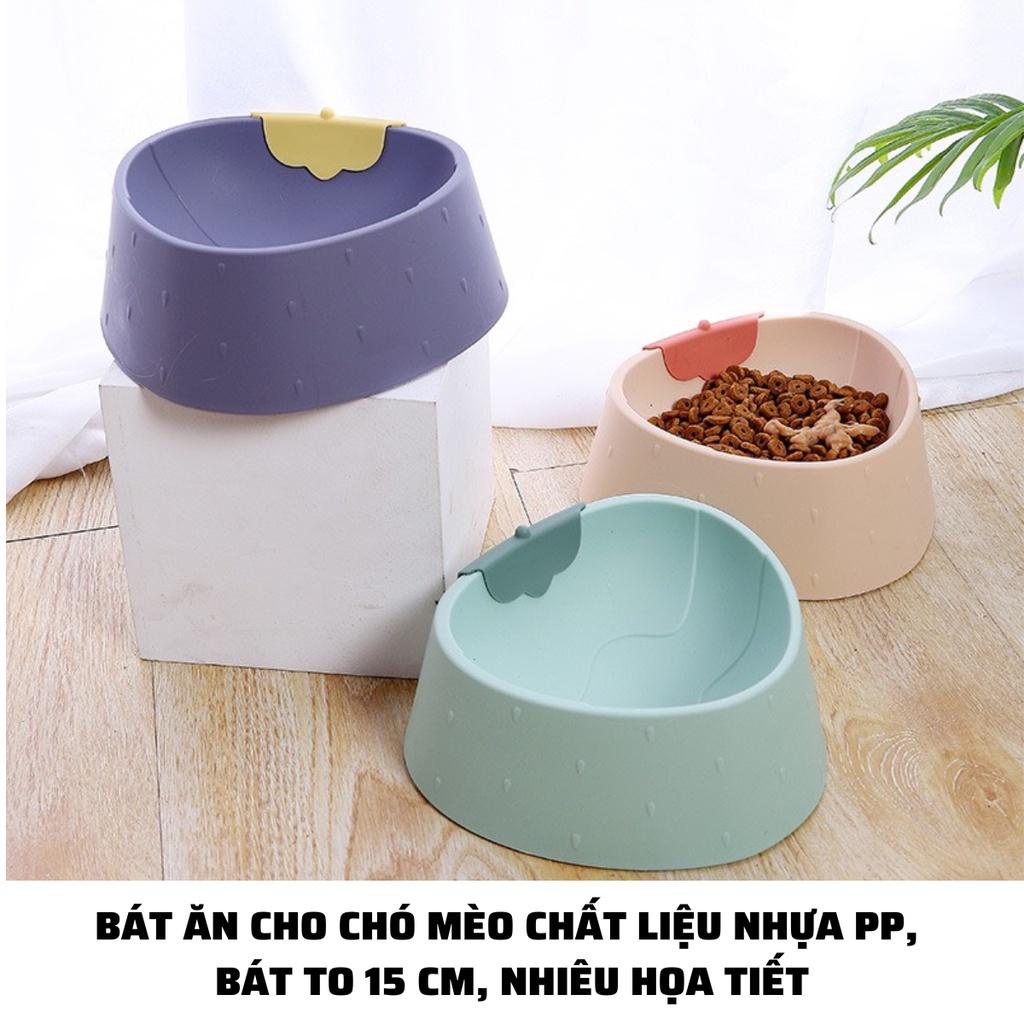 Bát ăn cho chó mèo bằng nhựa PP bền chắn, đường kính miệng bát 15 cm, nhiều họa tiết