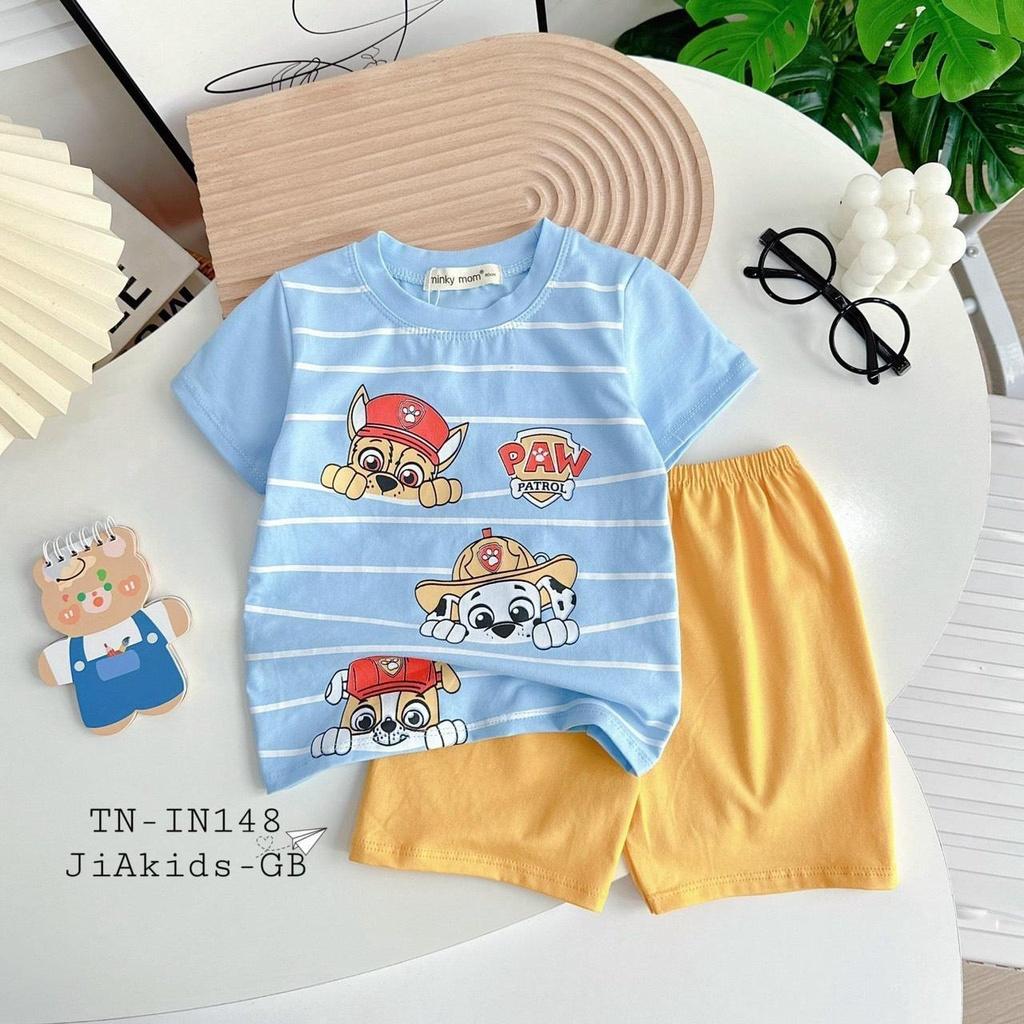 Đồ Bộ Bé Trai Bé Gái Tay ngắn Minky Mom, Quần áo trẻ em vải COTTON mềm mịn thoáng mát an toàn cho bé NN44