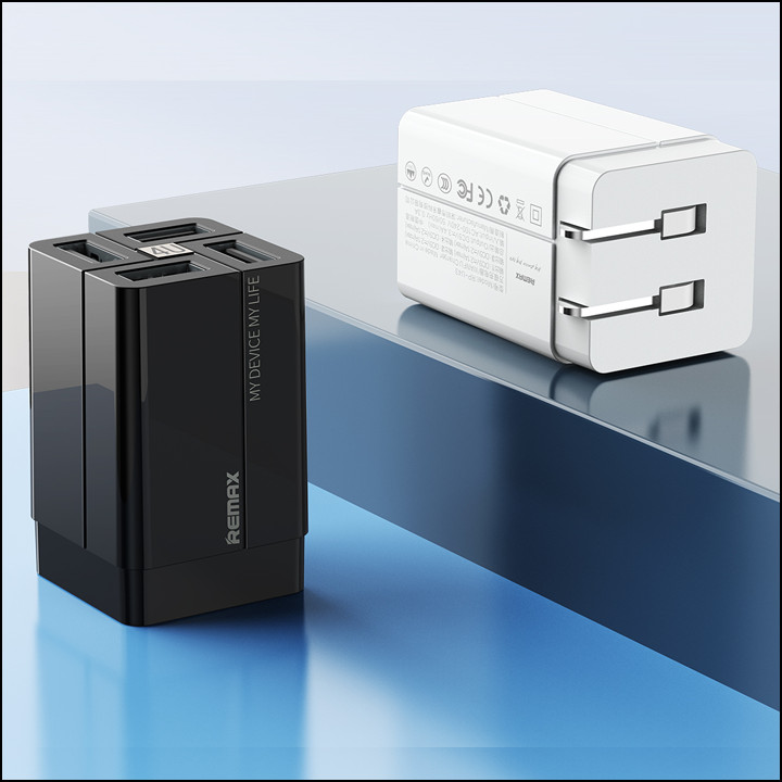 Cốc sạc nhanh đa năng Remax Wanfu RP-U43 4 cổng USB max 3.4A - Hàng nhập khẩu