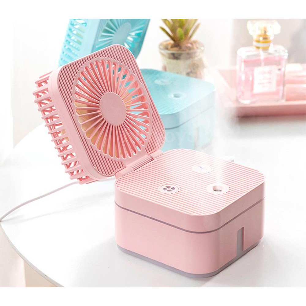 Quạt mini 3in1, đèn ngủ, quạt và phun sương tạo ẩm điều hòa không khí - chọn màu