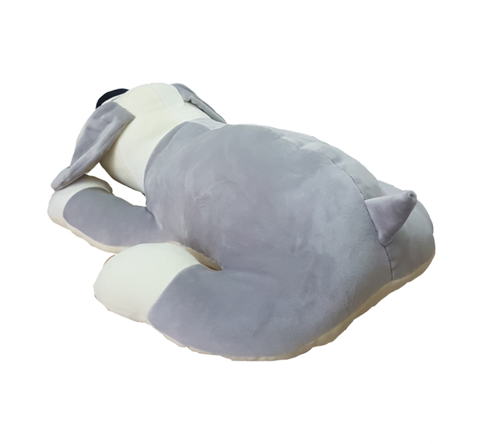 Gấu bông cún mắt híp xám 70cm vải mịn bông mềm cao cấp