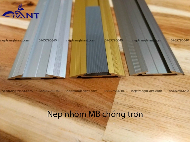 Nẹp nhôm chống trơn mặt phẳng - Nẹp nhôm MB chống trơn - Nẹp trang trí ANT