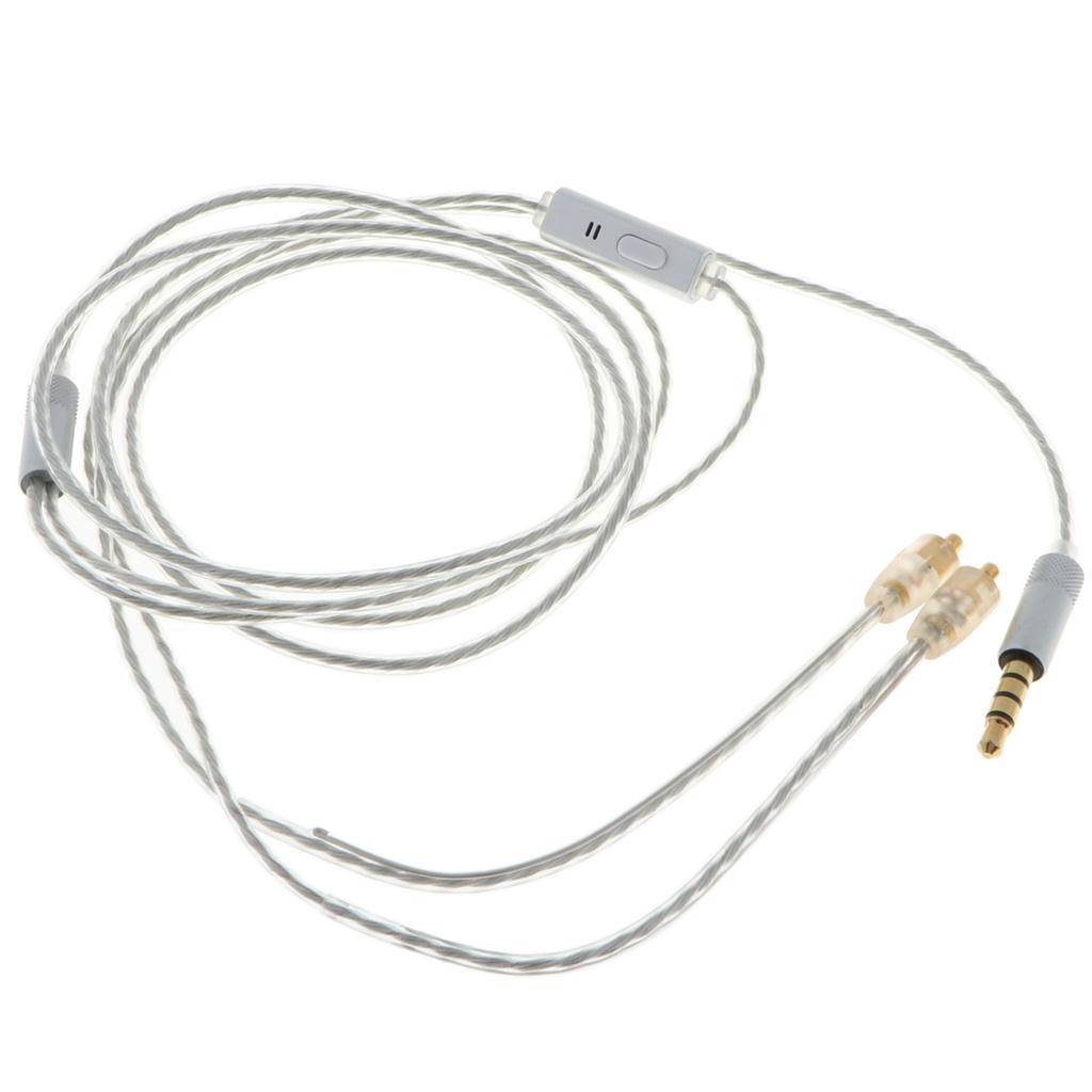 OCC  Plated Upgrade Cable Cord Wire with Mic for  Earphone