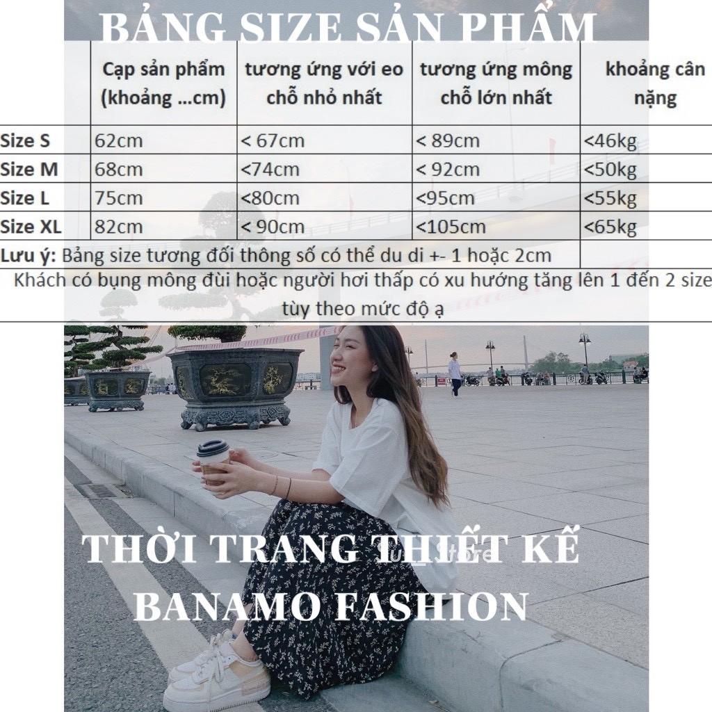 Chân váy A ngắn cạp cao tôn dáng kiểu skirt xoắn eo chất tuyết mưa cực đẹp mặc lên siêu xinh thời trang BANAMO 6310